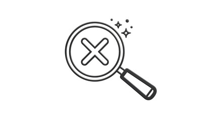 Isolated Magnifying Glass with X