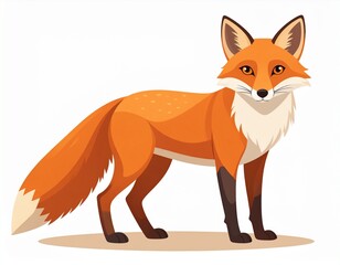 Curious Fox Illustration, isolated on white background