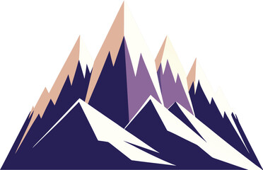 Sunrise Mountain Range: Minimalist Vector Graphic, Bold Lines, Inspirational Design