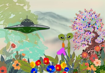Alien Love in a Fantasy Garden 