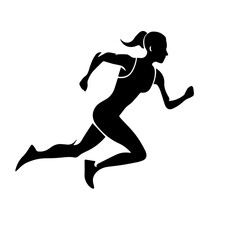 Silhouette of people jumping in action vector illustration