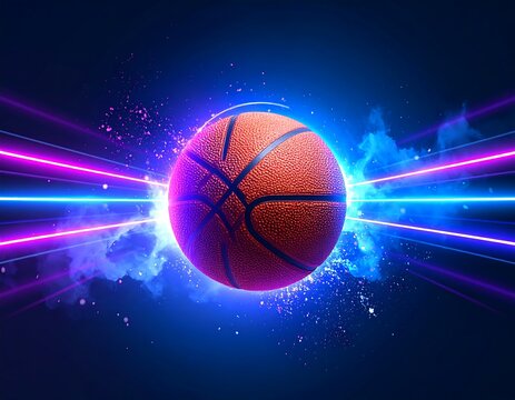 Basketball in Neon Light