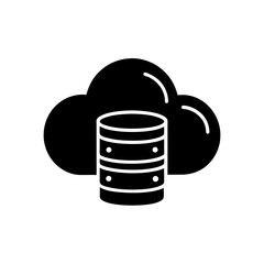 cloud storage  data icon vector silhouette 