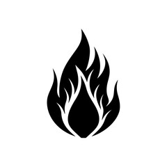 fire flame  heat icon vector silhouette 