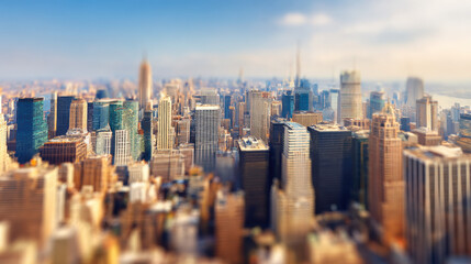 Obraz premium A cityscape with a blurred skyline, symbolizing how myopia affects the perception of distant objects.