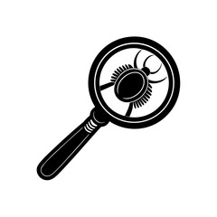 magnifying glass inspecting a detail  scrutiny  at