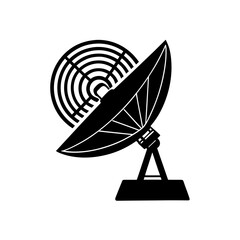 satellite dish silhouette  communication signal  