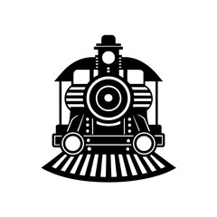 vector silhouette of a front view steam train  hea ©  anjalistudio