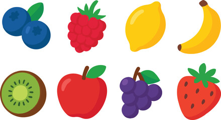 Colorful Fruits Vector Collection.