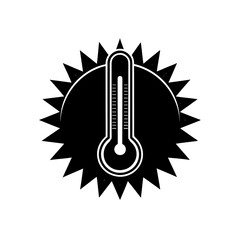 vector silhouette of a thermometer  exclamation ma