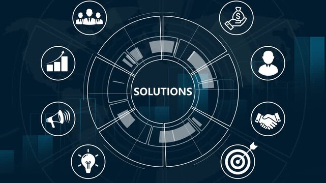 Automation workflow diagram, representing intelligent system integration and digital process automation, looped animation