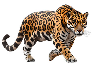 Fototapeta premium jaguar, a full-body animal illustration with a transparent background, png clipart with a white or blank background, high resolution.