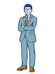 Confident Businessman with Glasses