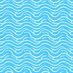 Seamless light blue wavy pattern