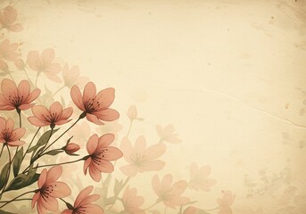レトロな桜のイラスト背景素材