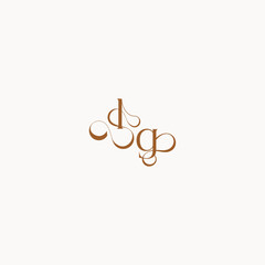 wedding initial concept caligraphic style monogram letter luxury minimalist logo design GL