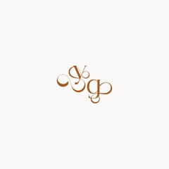 wedding initial concept caligraphic style monogram letter luxury minimalist logo design GY