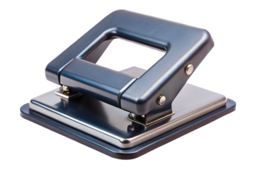 Single hole puncher tool for office supplies and paperwork organization isolated object transparent background