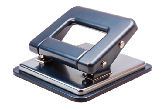 Single hole puncher tool for office supplies and paperwork organization isolated object transparent background