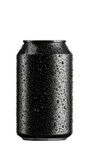 Dark, metallic beverage can, wet with condensation (1)