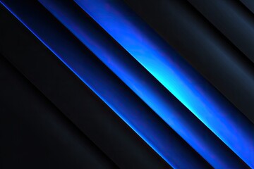 Obraz premium Abstract dark background with diagonal glowing blue lines