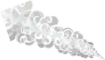 Smoke or steam in white and gray colors, smoke vector