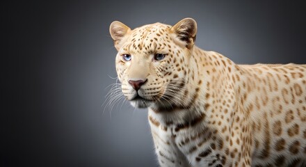 Naklejka premium Majestic Albino Leopard: A Rare Beauty