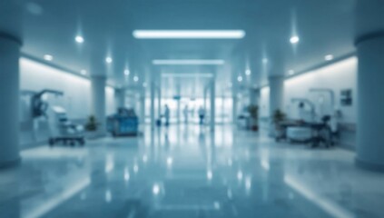 Blurred hospital interior with soft lighting
