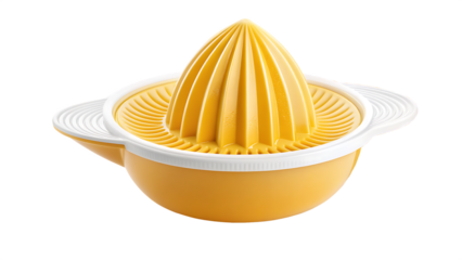 Citrus juicer with pulp and ridges transparent background