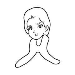 Beautiful Woman Black and White Vector Image Illustration Fashion Girl Portrait Line Art Drawing