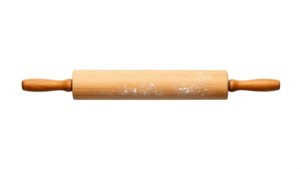Rolling pin with flour dust transparent background