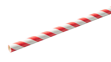Paper straw with stripe pattern transparent background