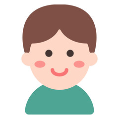 귀여운 남자아이 상반신 아이콘