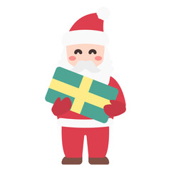귀여운 크리스마스 산타와 선물 아이콘