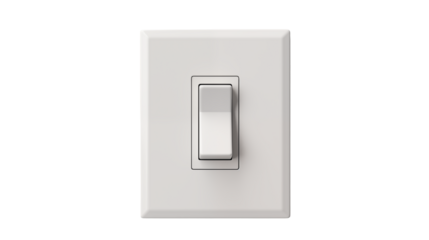 Modern white rocker light switch in neutral setting, perfect for home renovation and interior design projects.