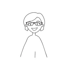 Fototapeta premium Beautiful Woman Black and White Vector Image Illustration Fashion Girl Portrait Line Art Drawing