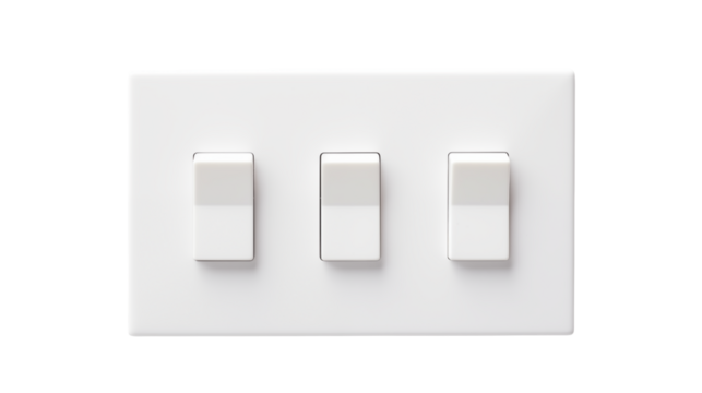 Modern triple light switch panel ready for any home renovation or electrical project - Powered by Adobe