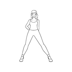 Beautiful Woman Black and White Vector Image Illustration Fashion Girl Portrait Line Art Drawing