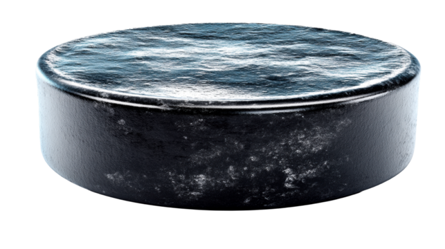 Cylindrical object with flowing liquid surface on white, cut out transparent