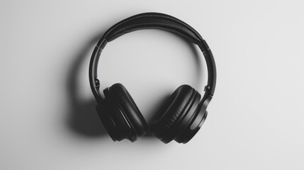 Fototapeta premium Black headphones studio shot