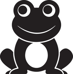 Funny green frog monster cartoon character illustration isolated in a sweet brown baby toy mascot drawing