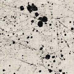 Abstract textured canvas with black ink splatters