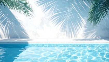 Tropical pool scene with shadow play