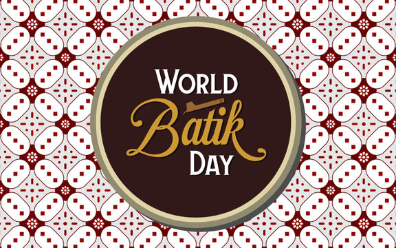happy world batik day design background with creative motif. Great for banners, posters, cards and social media