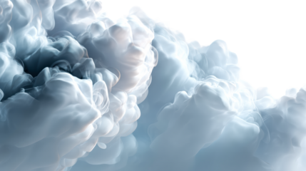 Wispy ethereal smoke wisps with soft lighting and diffused texture, cut out transparent