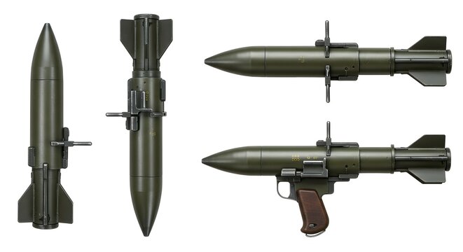 WWII Panzerfaust Anti-Tank Weapon - Top and Side View