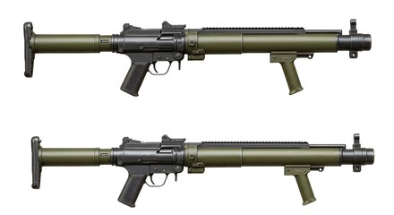 Top and Side View of a Portable RPG-7 Rocket Launcher