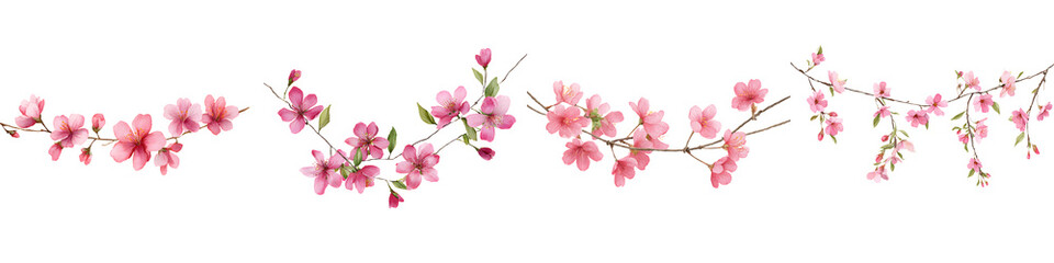 Obraz premium Cherry Blossom Branches: Delicate Pink Floral Spring Ornaments