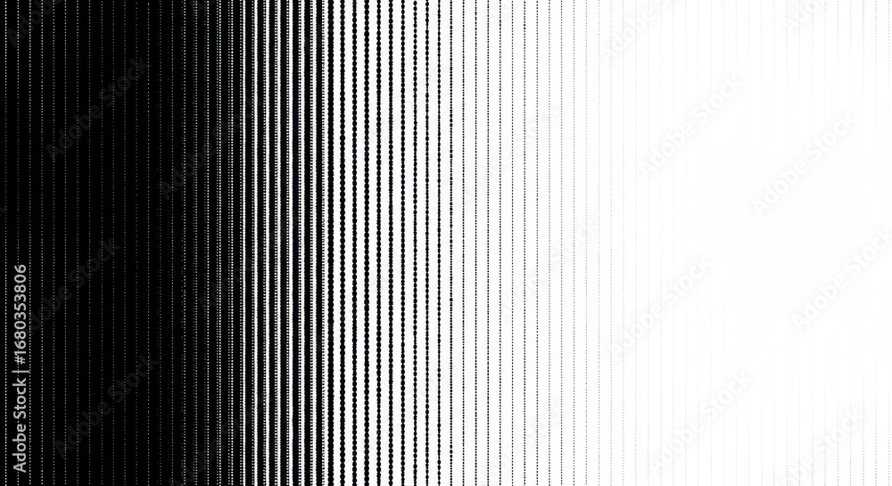 Poster a vertical gradient of textured lines, transitioning smoothly from black to white, creating a striki