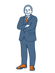 Senior Businessman Smiling with Arms Crossed